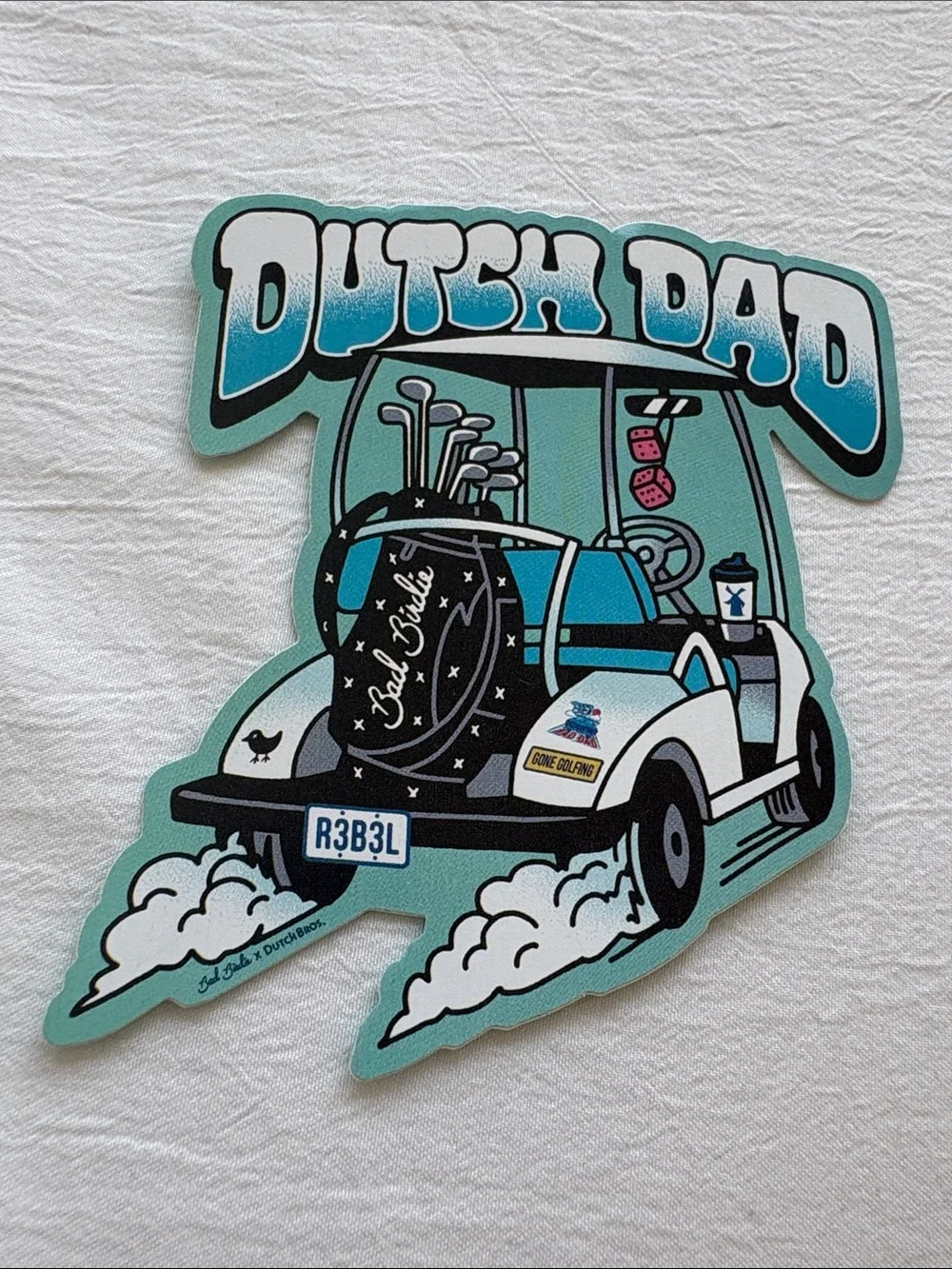 Limited Edition Dutch Dad Dutch Mom Stickers Accessory Decals Pink Teal